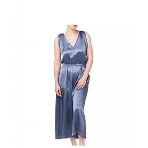 Anthropologie‎ Tina + Jo Tab Top Jumpsuit De Nimes Cropped Wide Leg NWT XS